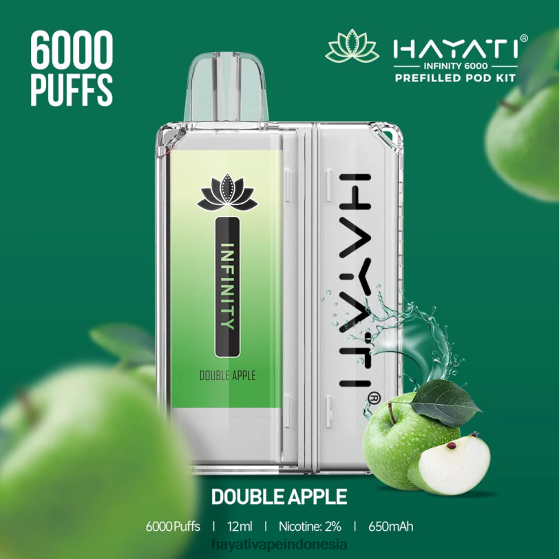 Hayati Infinity 6000 pod kit apel ganda A84L8146 - Hayati Flavours Indonesia