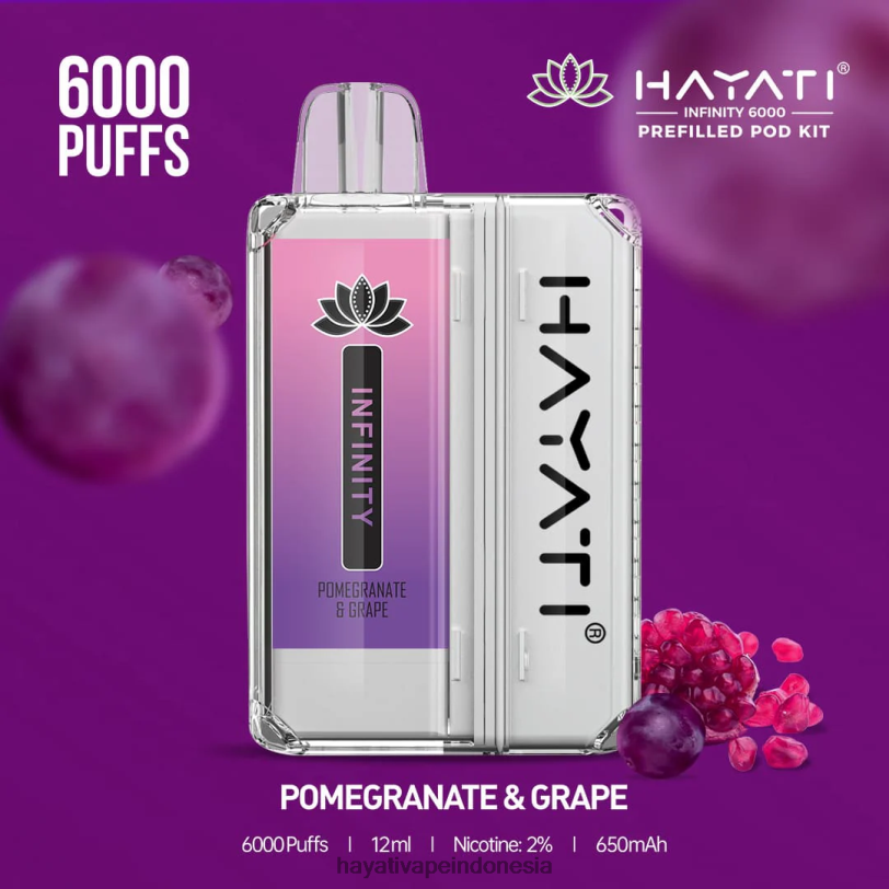 Hayati Infinity 6000 pod kit delima & anggur A84L8156 - Hayati Flavours Indonesia