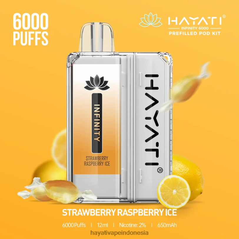 Hayati Infinity 6000 pod kit es rasberi stroberi A84L8161 - Hayati Indonesia