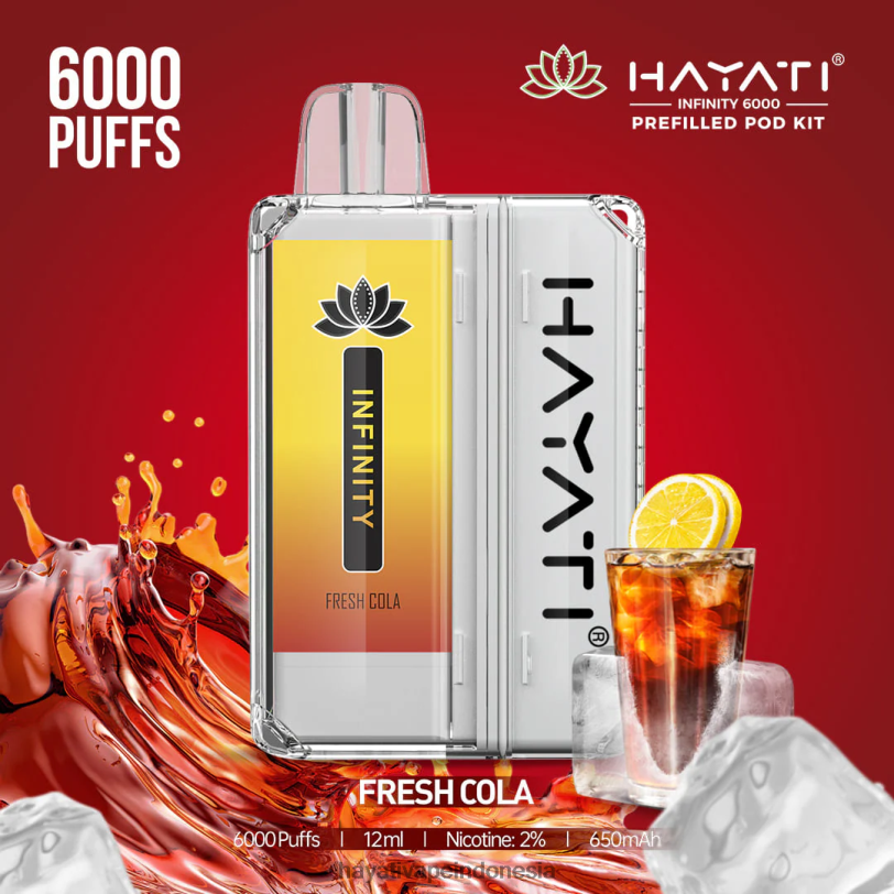 Hayati Infinity 6000 pod kit kola segar A84L8149 - Hayati Vapes Wholesale