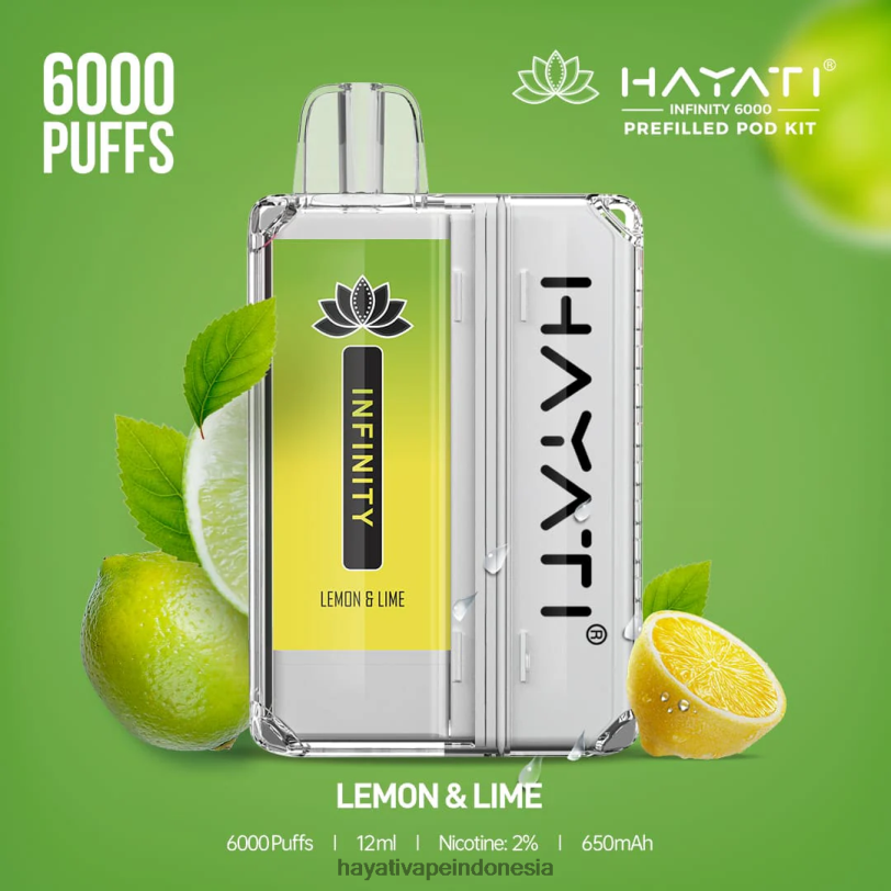 Hayati Infinity 6000 pod kit lemon & jeruk nipis A84L8153 - Hayati Vape Indonesia