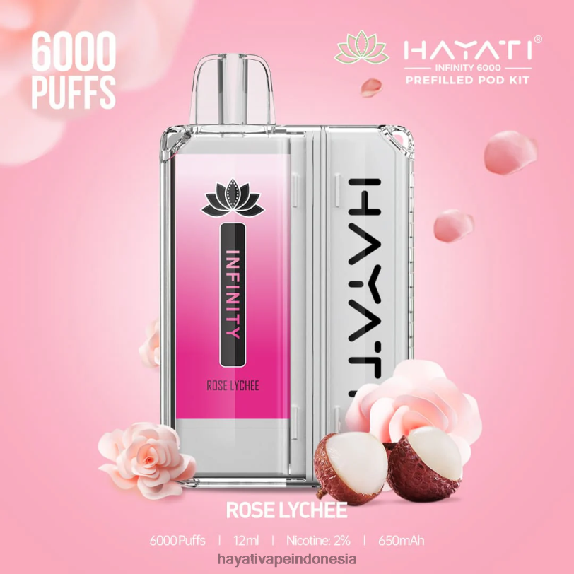 Hayati Infinity 6000 pod kit mawar leci A84L8158 - Hayati Flavour Vapes