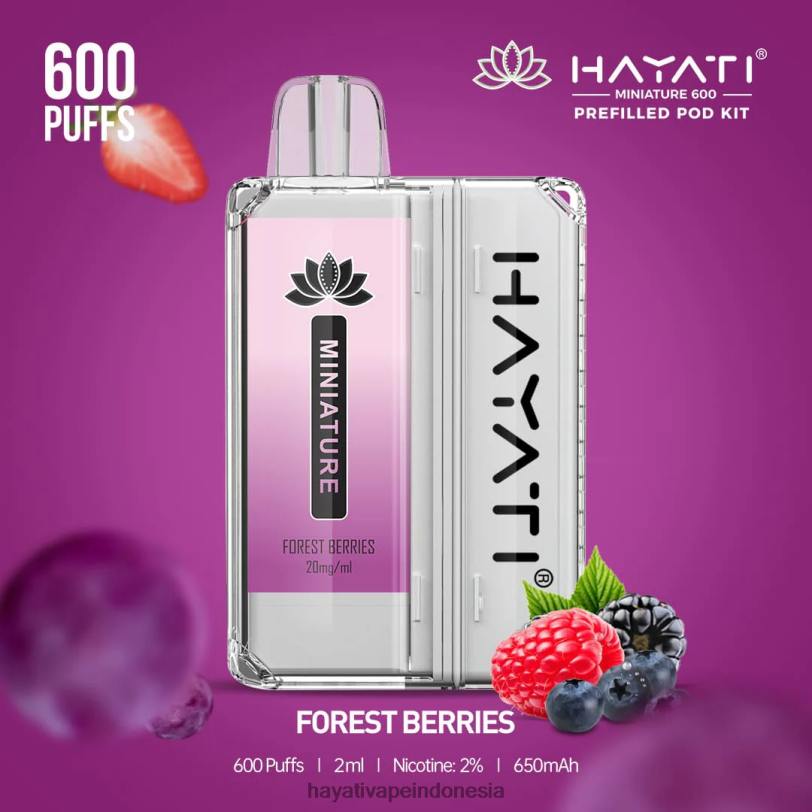 Hayati Miniature 600 pod kit buah hutan A84L834 - Hayati Vape Near Me