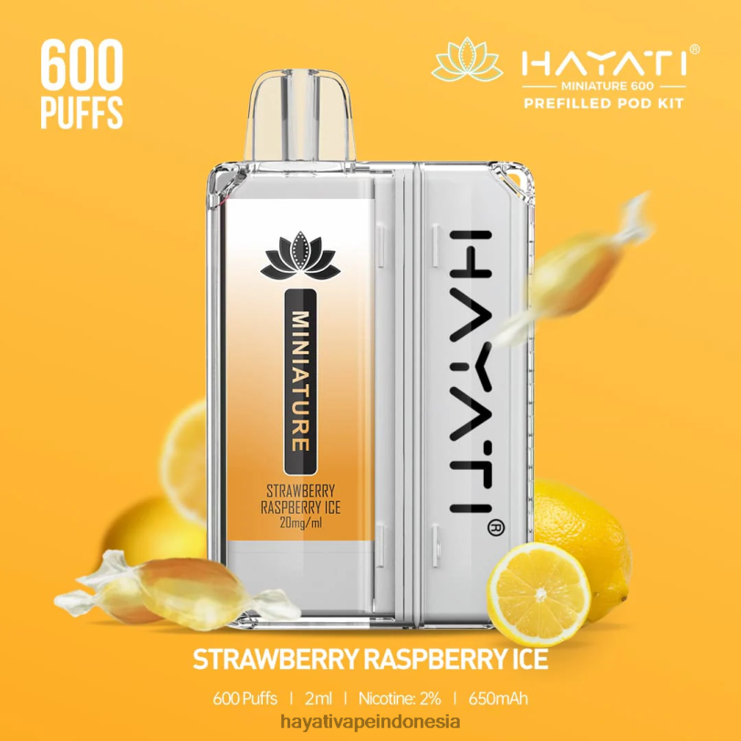 Hayati Miniature 600 pod kit es rasberi stroberi A84L847 - Hayati Flavour List