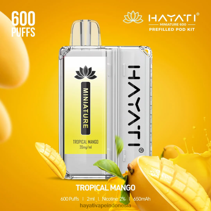Hayati Miniature 600 pod kit mangga tropis A84L849 - Hayati Vapes Wholesale
