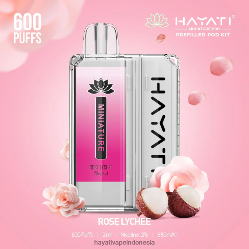 Hayati Miniature 600 pod kit mawar leci A84L844 - Hayati Vape Near Me