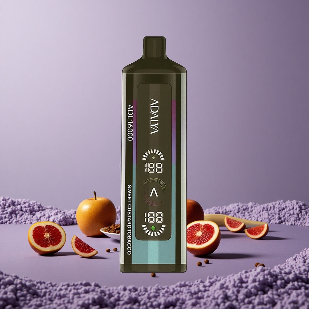 Adalya ADL 16000 PRO Puffs 25ml Custard Tobacco Layar Digital USB-C