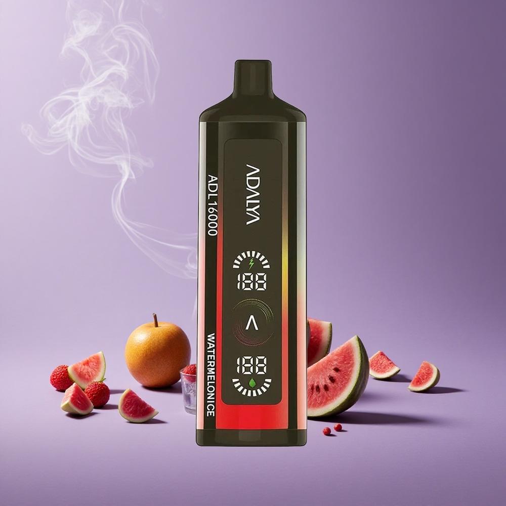 Adalya ADL 16000 Pro Puffs Vape Semangka Es Layar Digital USB-C