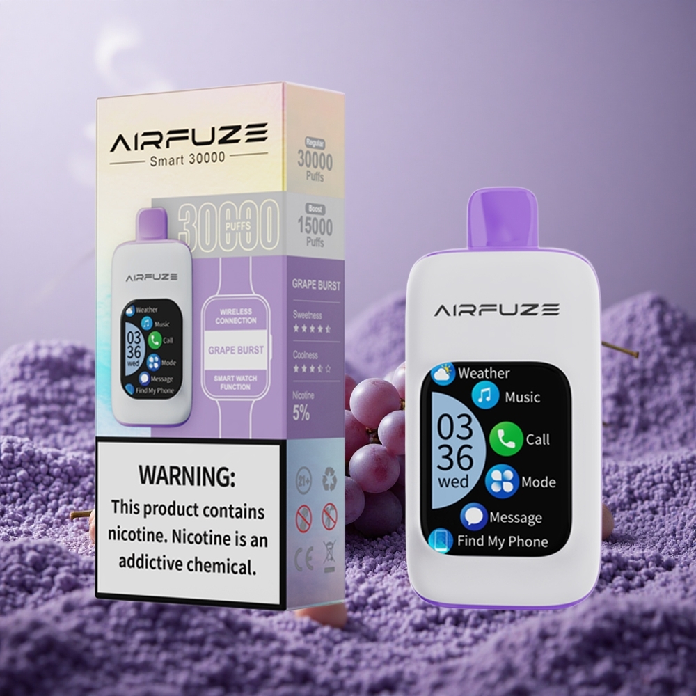 AirFuze Smart 30000 Puffs 5% Nikotin Vape ühekordne Grape Burst