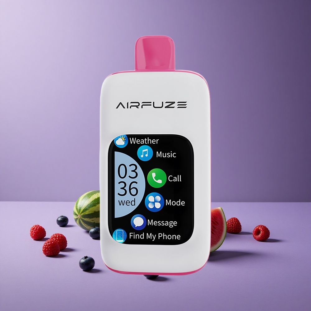 AirFuze Smart 30000 Puffs Blueberry Watermelon Layar Sentuh Kapasitas Baterai 900mAh