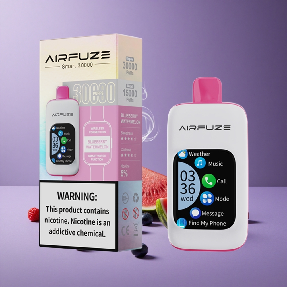 AirFuze Smart 30000 Puffs Blueberry Watermelon Layar Sentuh Kapasitas Baterai 900mAh