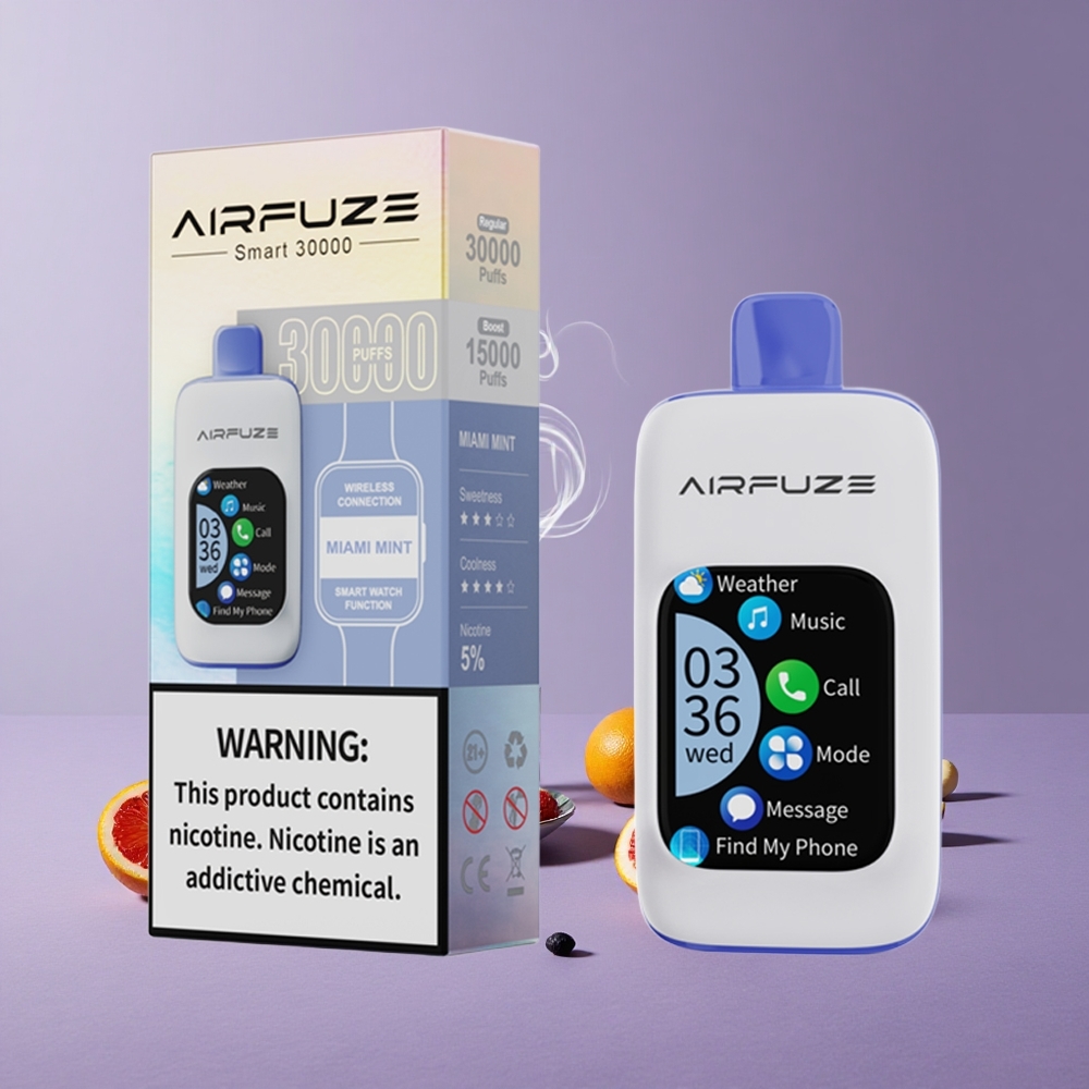 AirFuze Smart 30000 Puffs Kapasitas Baterai 900mAh Miami Mint