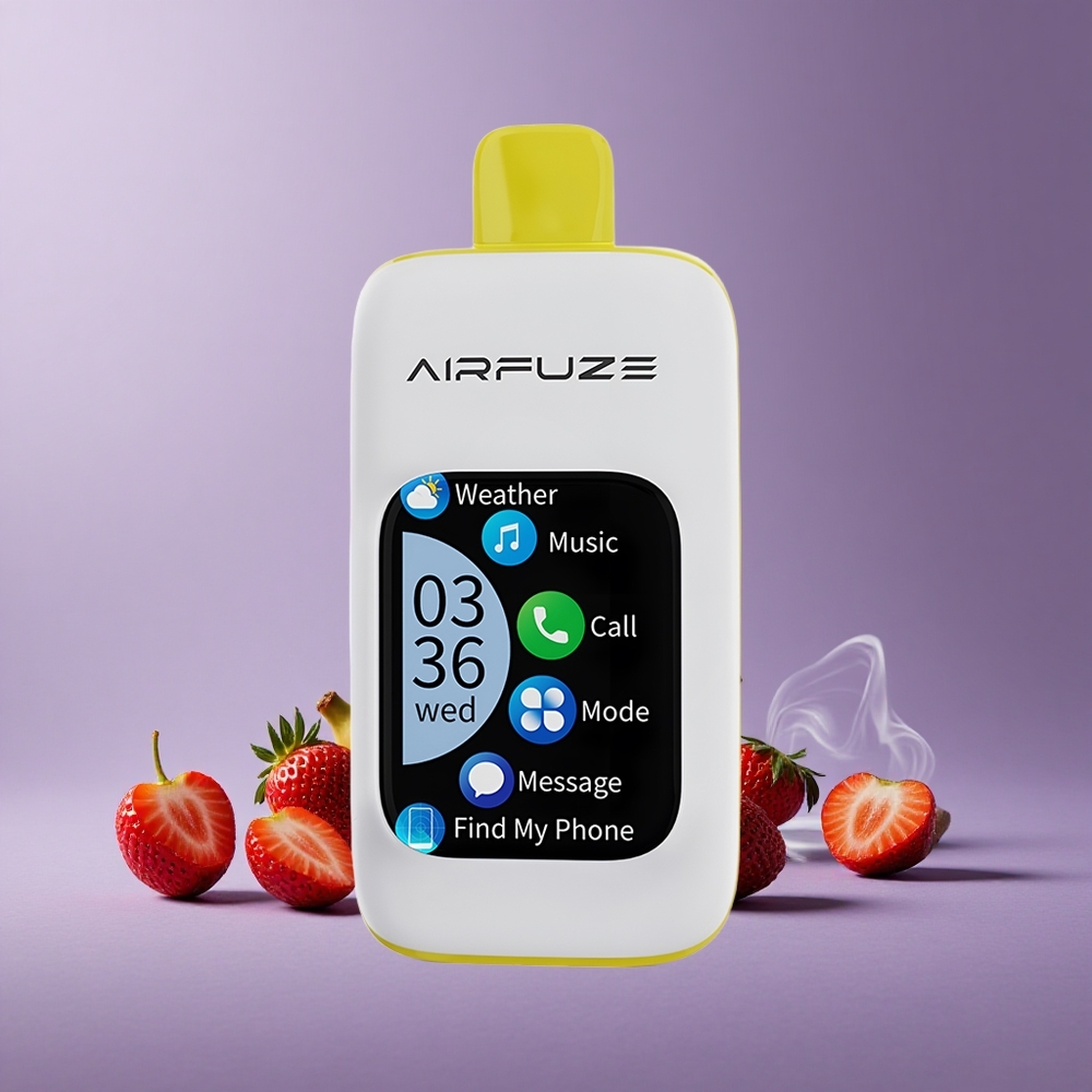 AirFuze Smart 30000 Puffs TFT Sentuh Stroberi Pisang 5% 900mAh