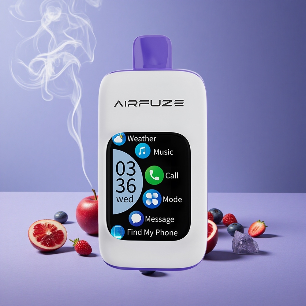 AirFuze Smart 30000 Puffs Vape ühekordne Blue Razz Ice Layar Sentuh 5% Nikotin
