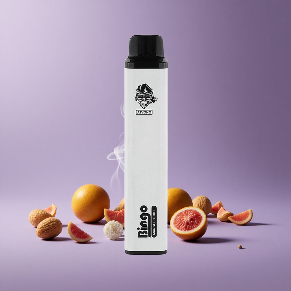Aivono Aim Bingo 4000 Puffs Vape Mangga Leci Kapasitas 10 mL Daya 1000mAh