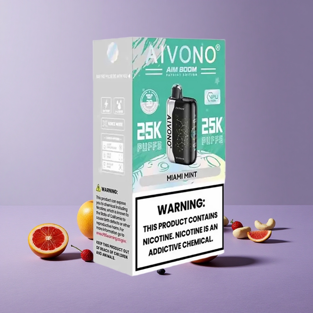 Aivono Aim Boom 25000 Puffs Miami Mint Kapasitas E-Liquid 28ml