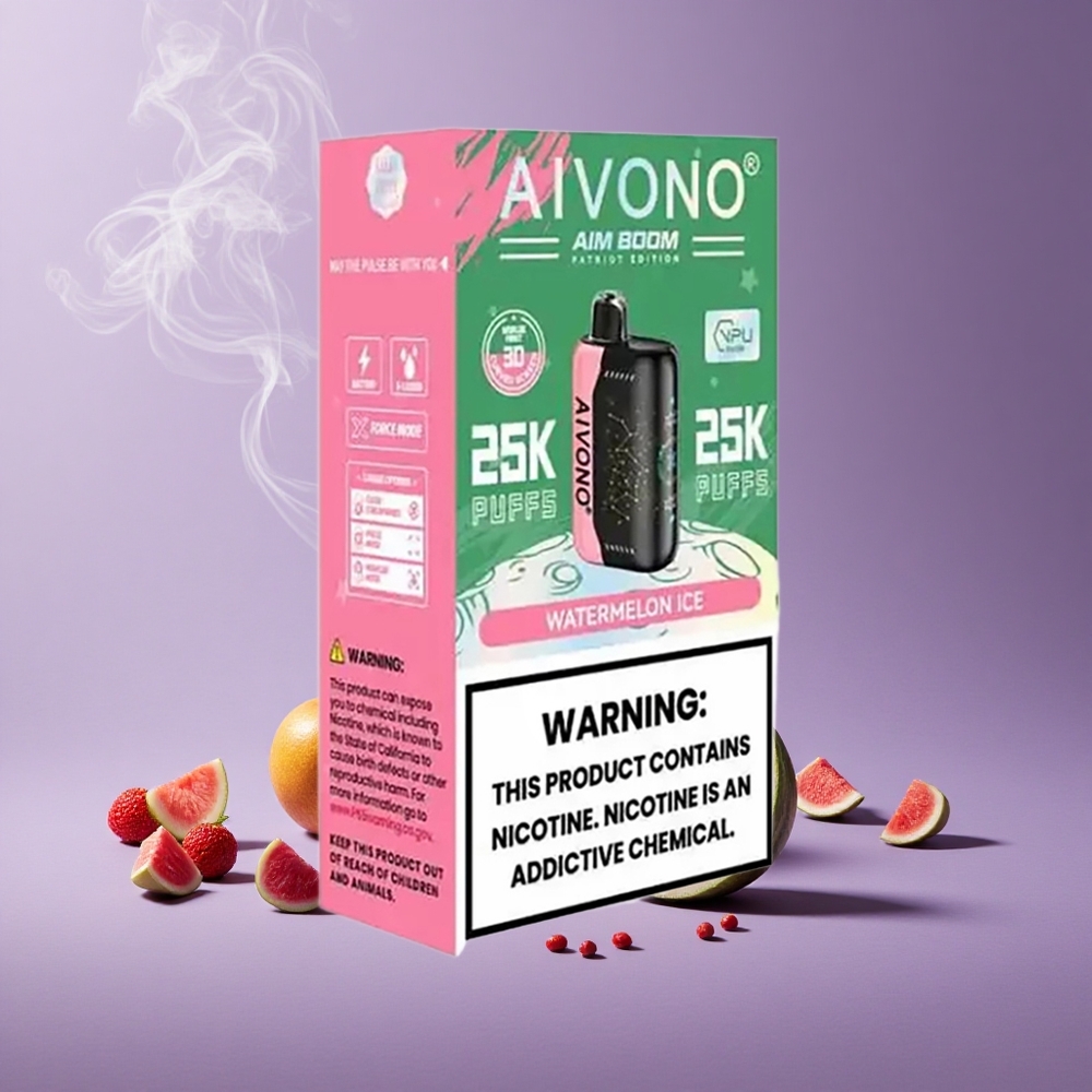 Aivono Aim Boom 25000 Puffs Vape Semangka Es Kapasitas 28ml Tipe-C