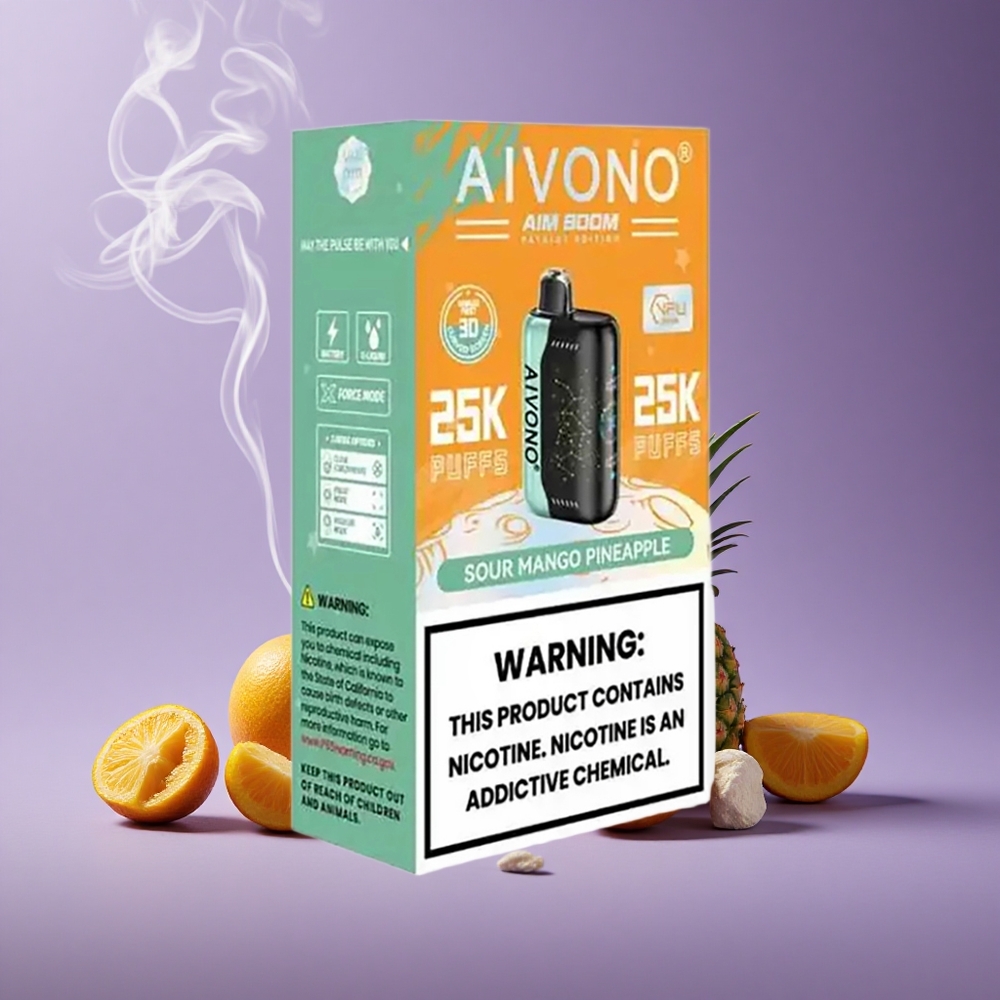 Aivono Aim Boom 25000 Puffs Vape Sour Mango Pineapple 28ml 650mAh