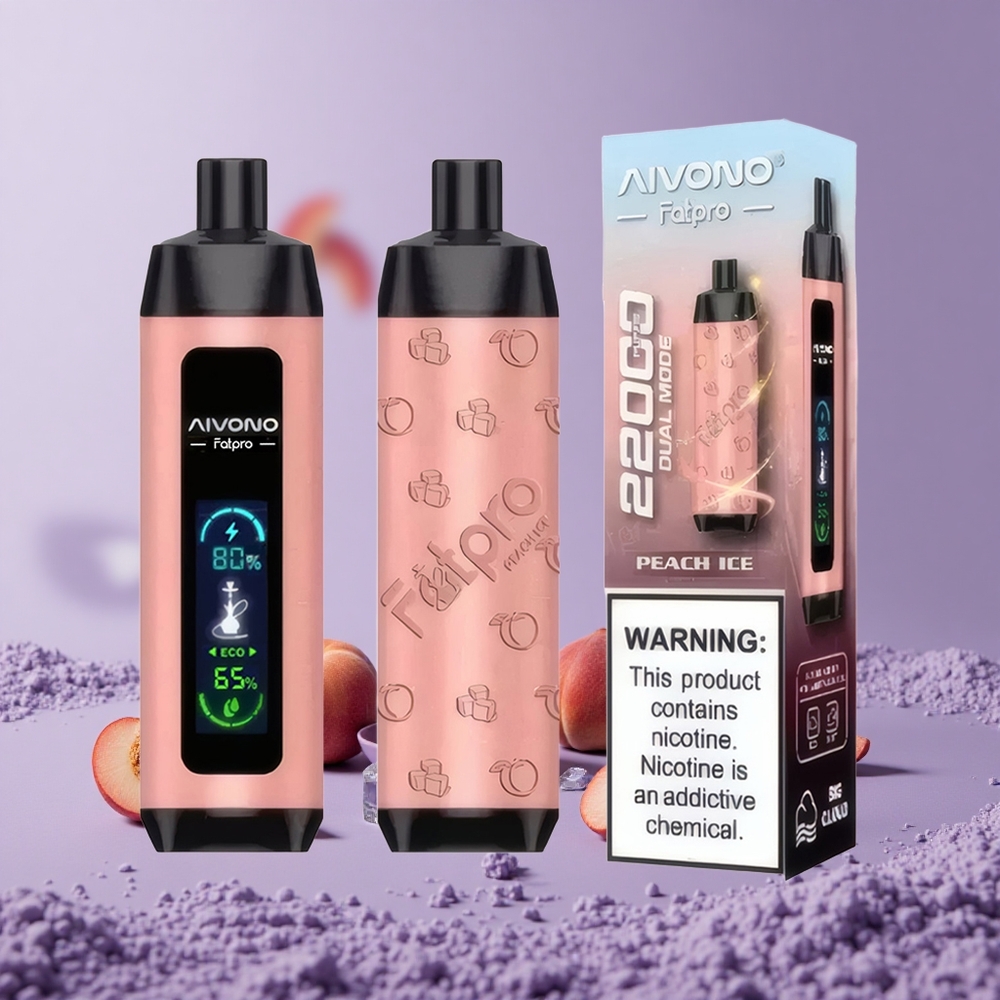 Aivono Aim Fatpro 22000 Puffs Peach Ice Nikotin 0% 2% 3% 5% Nikotin 28ml E-liquid