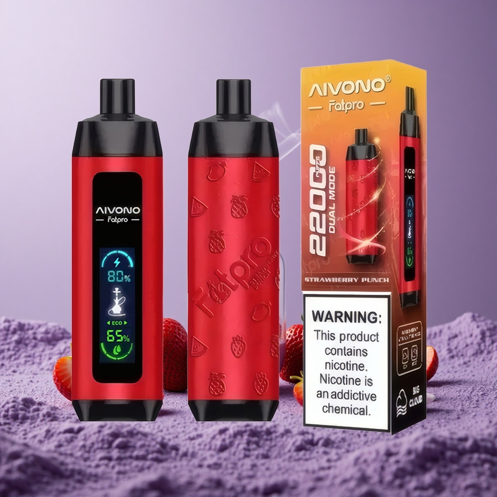 Aivono Aim Fatpro 22000 Puffs Strawberry Punch Nikotin 0% 2% 3% 5% Nikotin 28ml