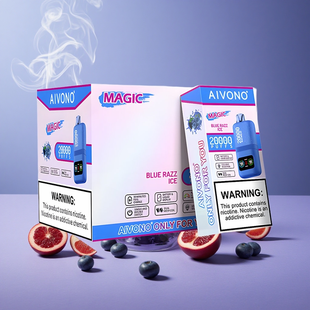 Aivono Aim Magic 20000 Puffs Blue Razz Ice 26ml Tipe-C Isi Ulang