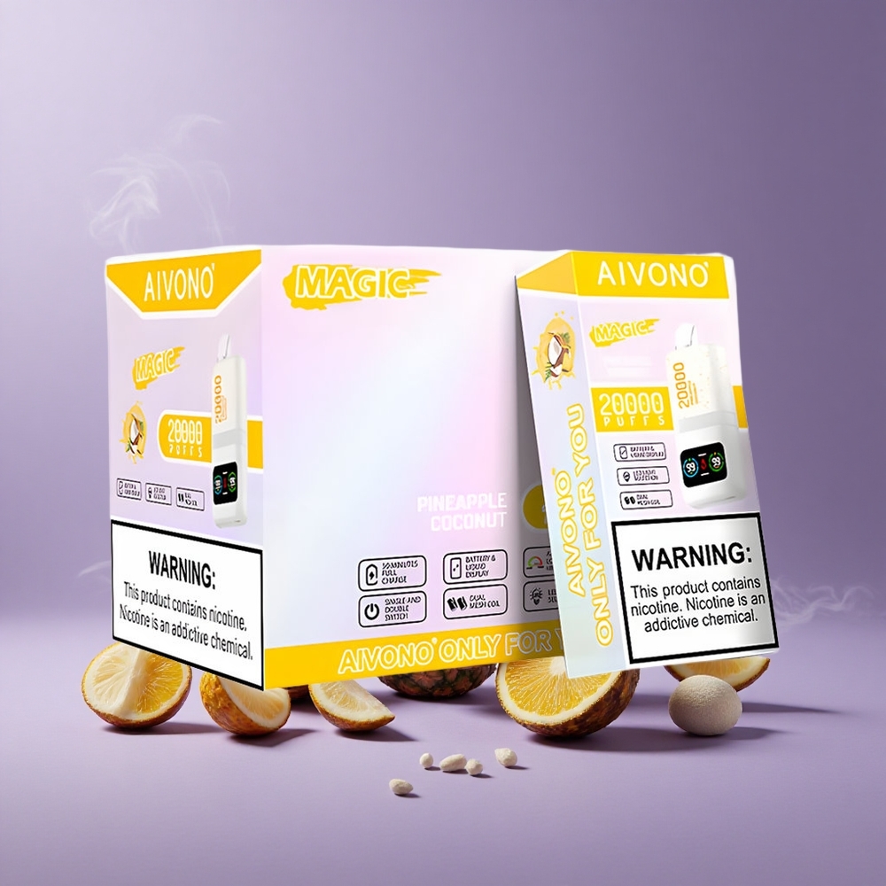 Aivono Aim Magic 20000 Puffs Nanas Kelapa Dual Mesh LCD