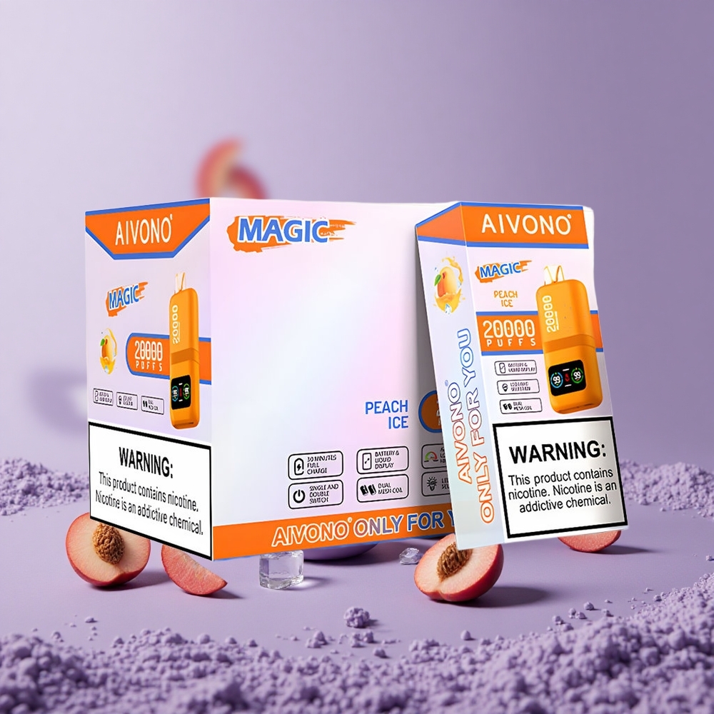 Aivono Aim Magic 20000 Puffs Peach Ice Dual Mesh Coil LCD Display