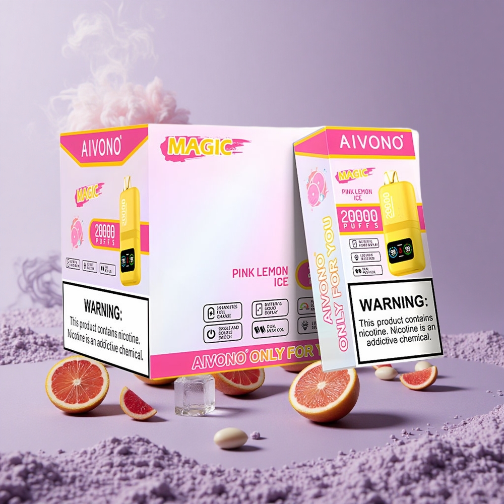 Aivono Aim Magic 20000 Puffs Pink Lemon Ice Nikotin 0% 2% 3% 5% Nikotin Tipe-C Isi Ulang