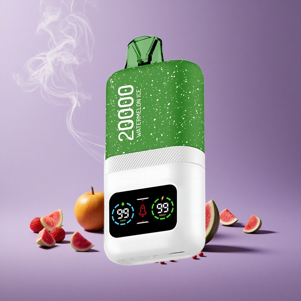 Aivono Aim Magic 20000 Puffs Vape Semangka Es Nikotin 0% 2% 3% 5% Nikotin LCD Tipe-C