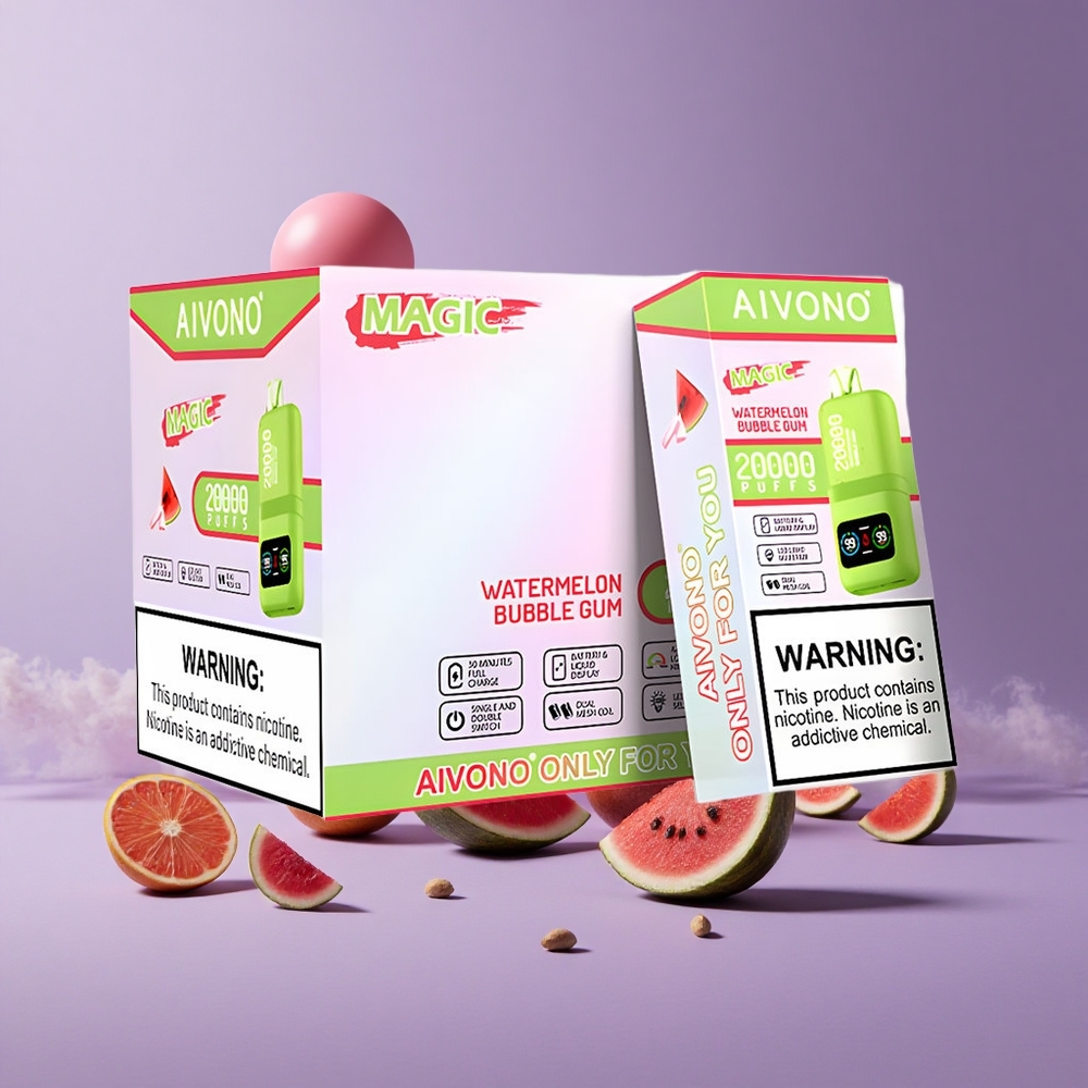 Aivono Aim Magic 20000 Puffs Watermelon Bubble Gum Dual Mesh Coil LCD