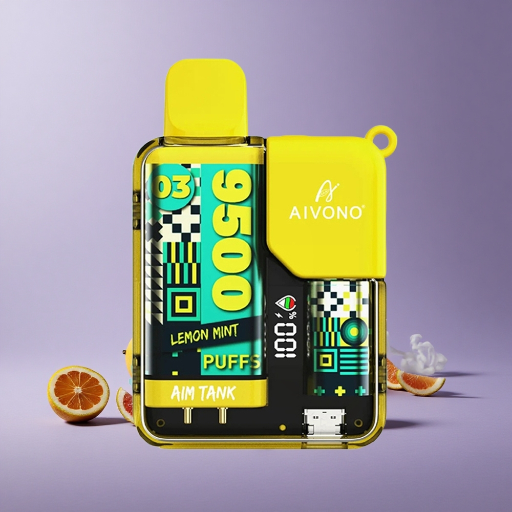Aivono Aim-Tank 9500 Puffs Kapasitas 18ml Lemon Mint