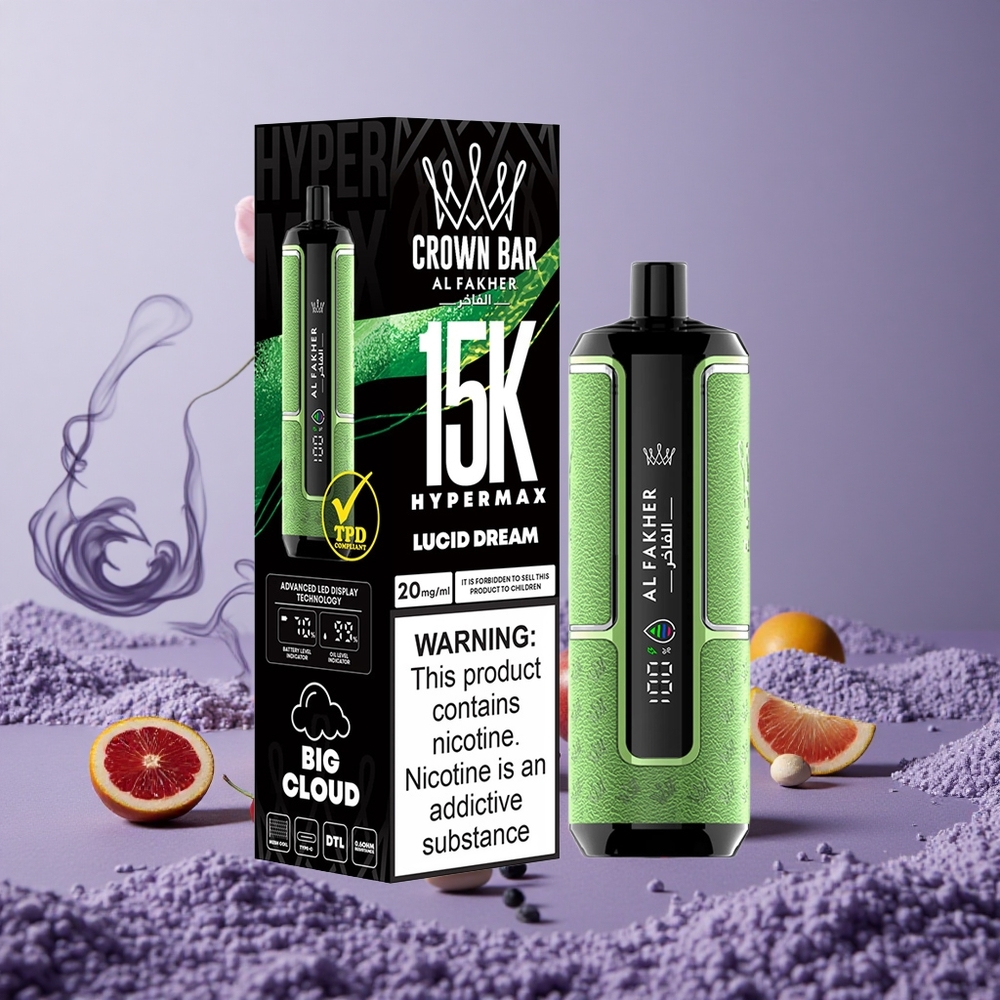 Al Fakher Crown Bar 15K Hypermax Kit Disposable Lucid Dream Kapasitas 22ml Baterai 600mAh