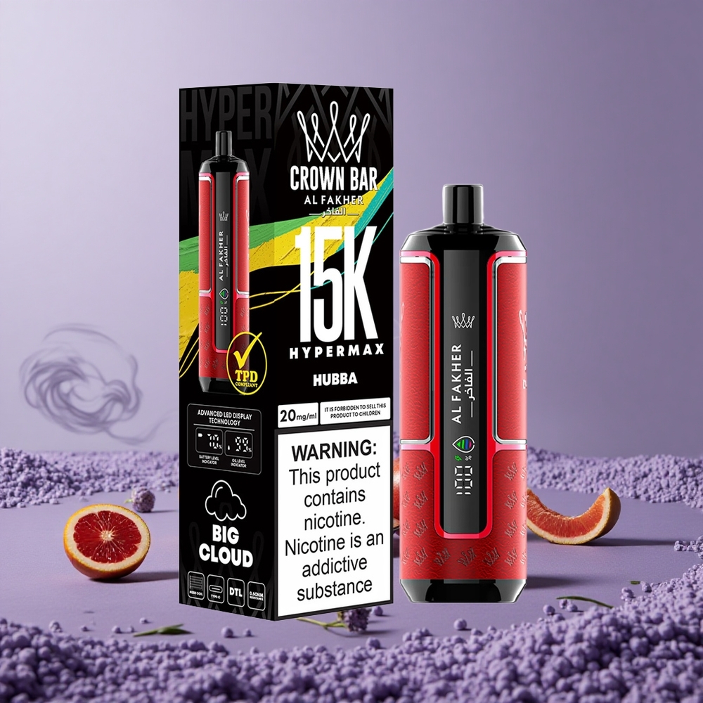 Al Fakher Crown Bar 15K Puffs Kapasitas E-Liquid 22ml Desain Portabel