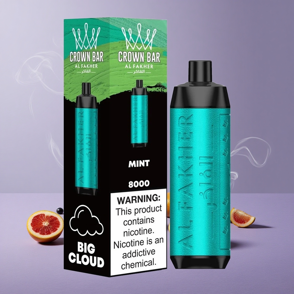 Al Fakher Crown Bar 8000 Puffs 18ml Kapasitas Mint Vape ühekordne