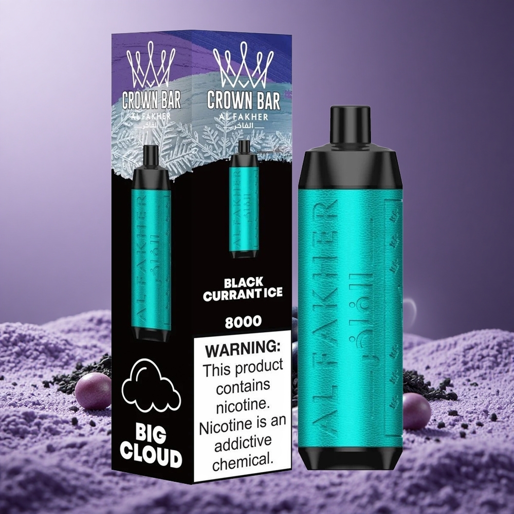 Al Fakher Crown Bar 8000 Puffs Black Currant Ice 18ml 5mg