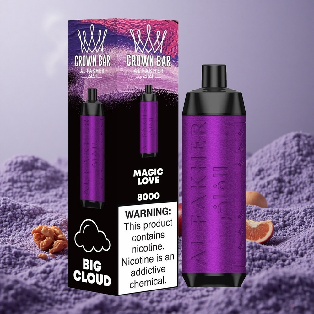Al Fakher Crown Bar 8000 Puffs Kapasitas 18ml Magic Love