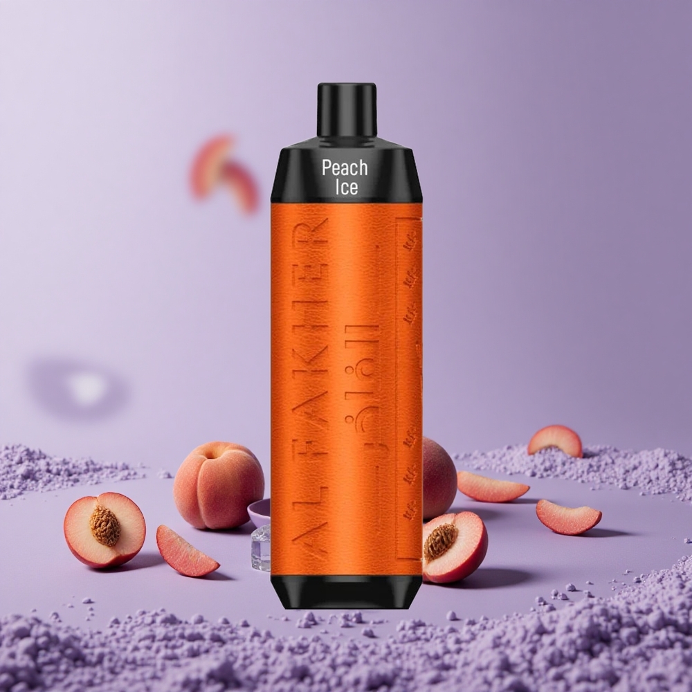 Al Fakher Crown Bar 8000 Puffs Peach Ice Baterai 600mAh Kapasitas 18ml