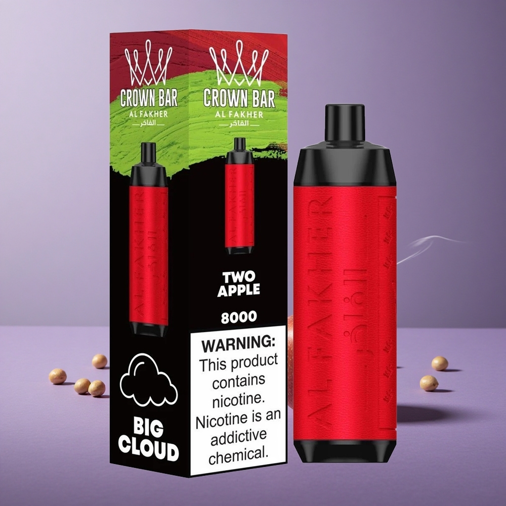 Al Fakher Crown Bar 8000 Puffs Two Apple USB-C 18ml