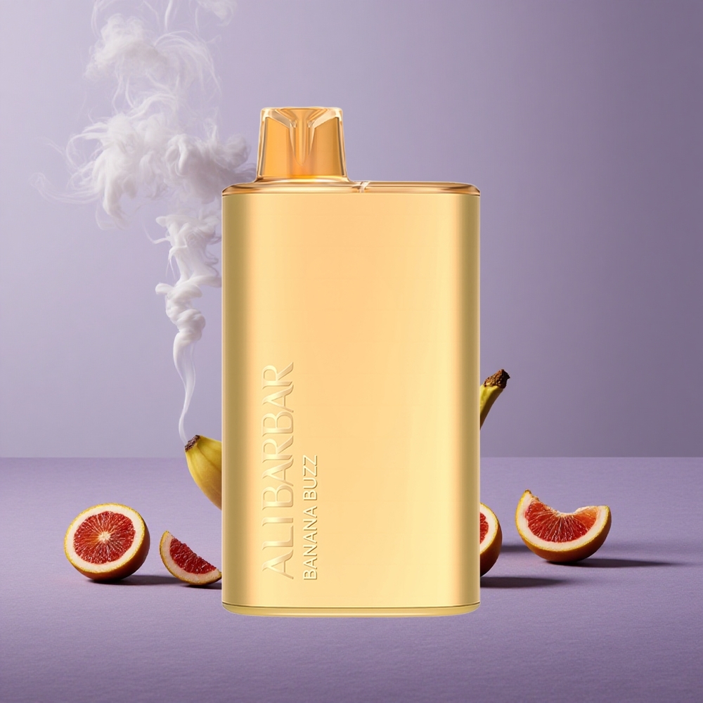 Alibarbar Rich 8000 Puffs Vape ühekordne Banana Buzz Kapasitas 20ml Baterai 2000mAh