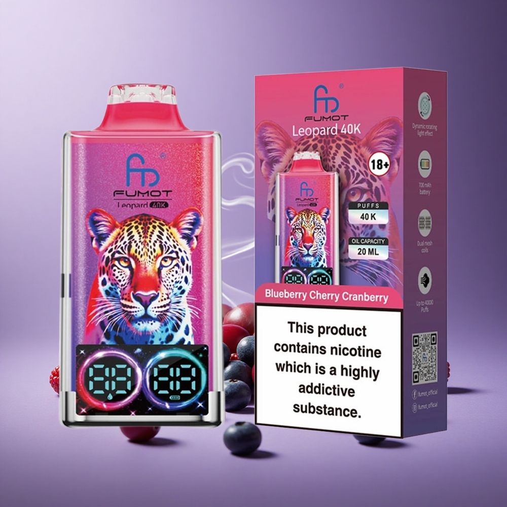 Fumot Leopard 40K Puffs Blueberry Cherry Cranberry 700mAh Dual Mesh