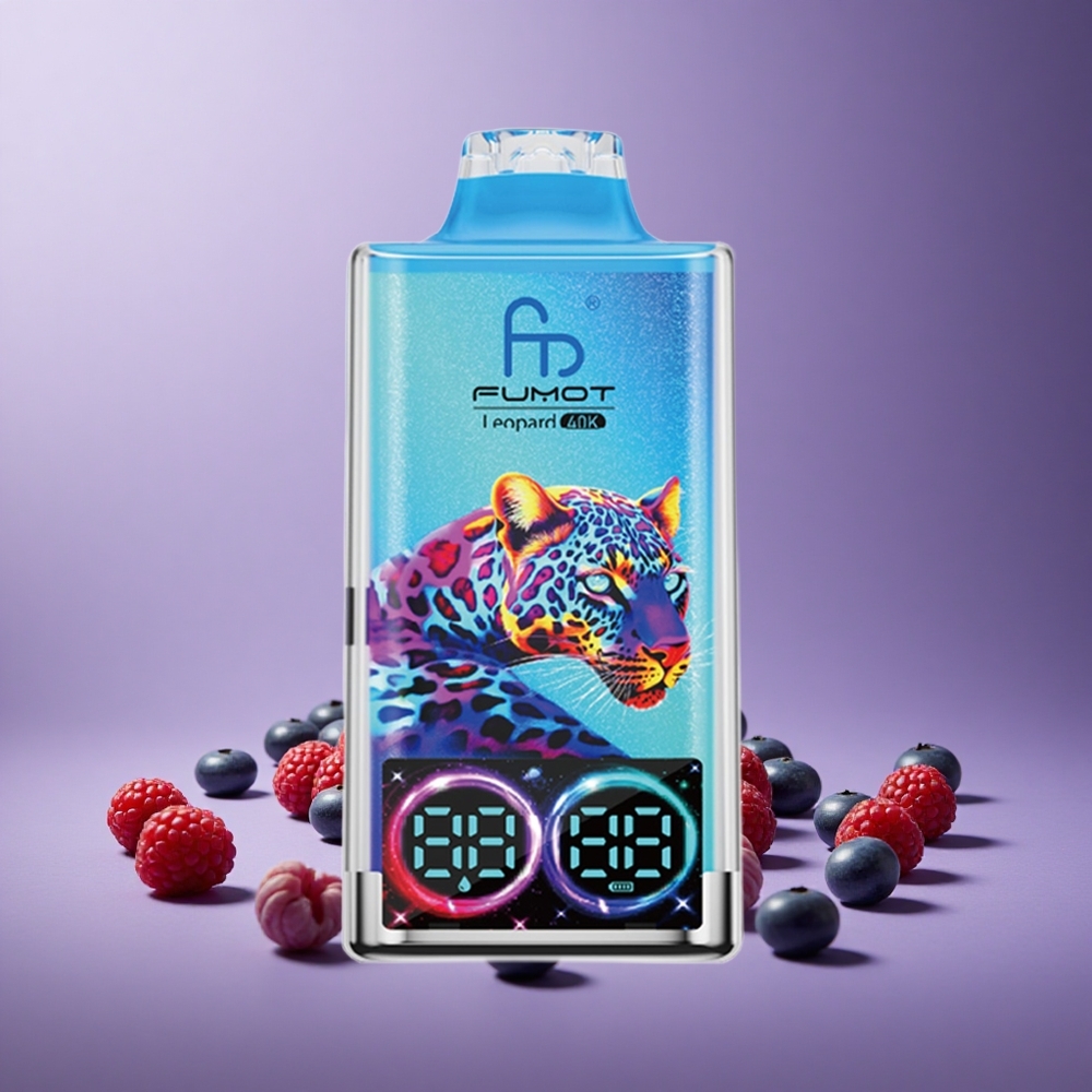 Fumot Leopard 40K Puffs Vape Blueberry Raspberry Nikotin 0% 2% 3% 5% Nikotin Baterai 700mAh