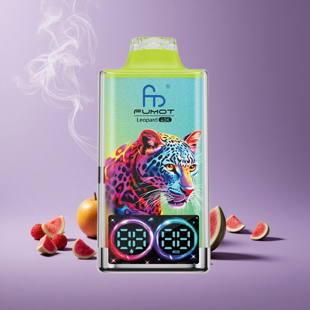 Fumot Leopard 40K Puffs Vape Semangka Es 0% 2% 3% 5% Nikotin Dual Mesh