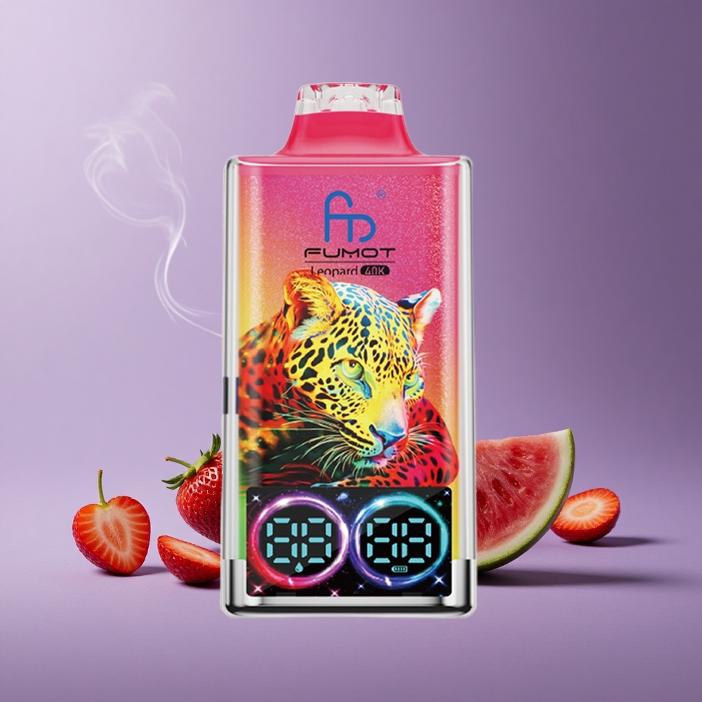 Fumot Leopard 40K Puffs Vape Strawberry Semangka Baterai 700mAh Dual Mesh