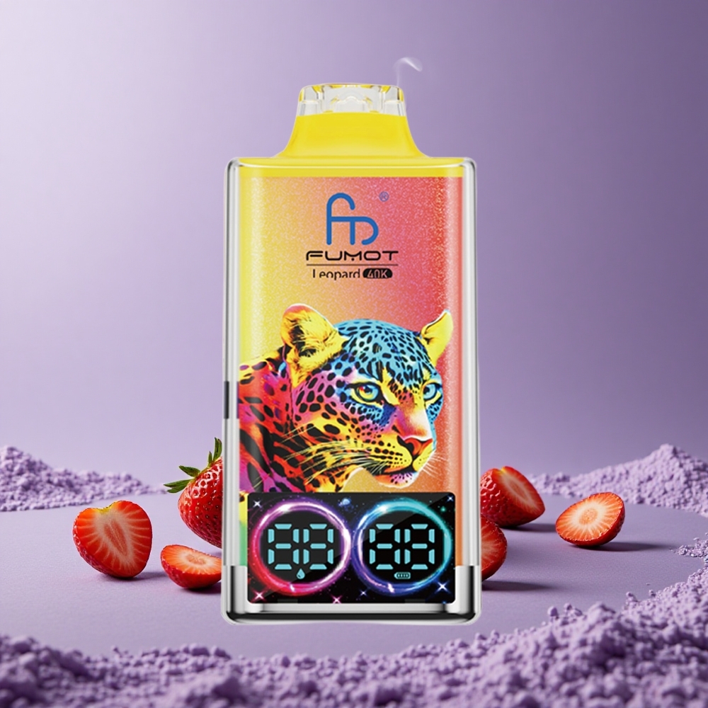 Fumot Leopard 40K Puffs Vape Stroberi Es Dual Mesh 0% 2% 3% 5% Nikotin