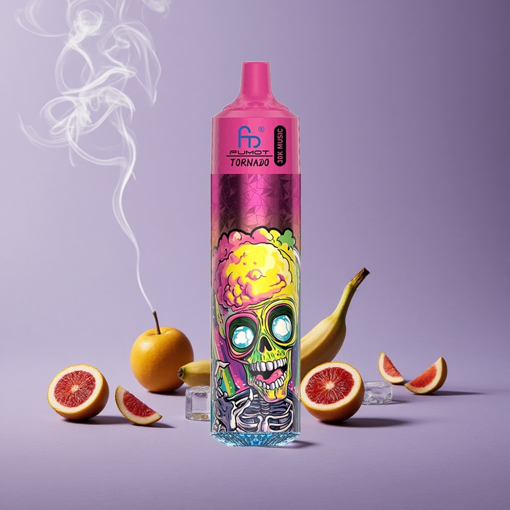 Fumot Randm Tornado 30000 Puffs Kapasitas 30mL Banana Ice LED Display