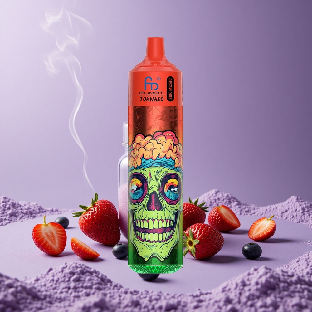 Fumot Randm Tornado 30000 Puffs Kapasitas 30mL Stroberi Berry Es
