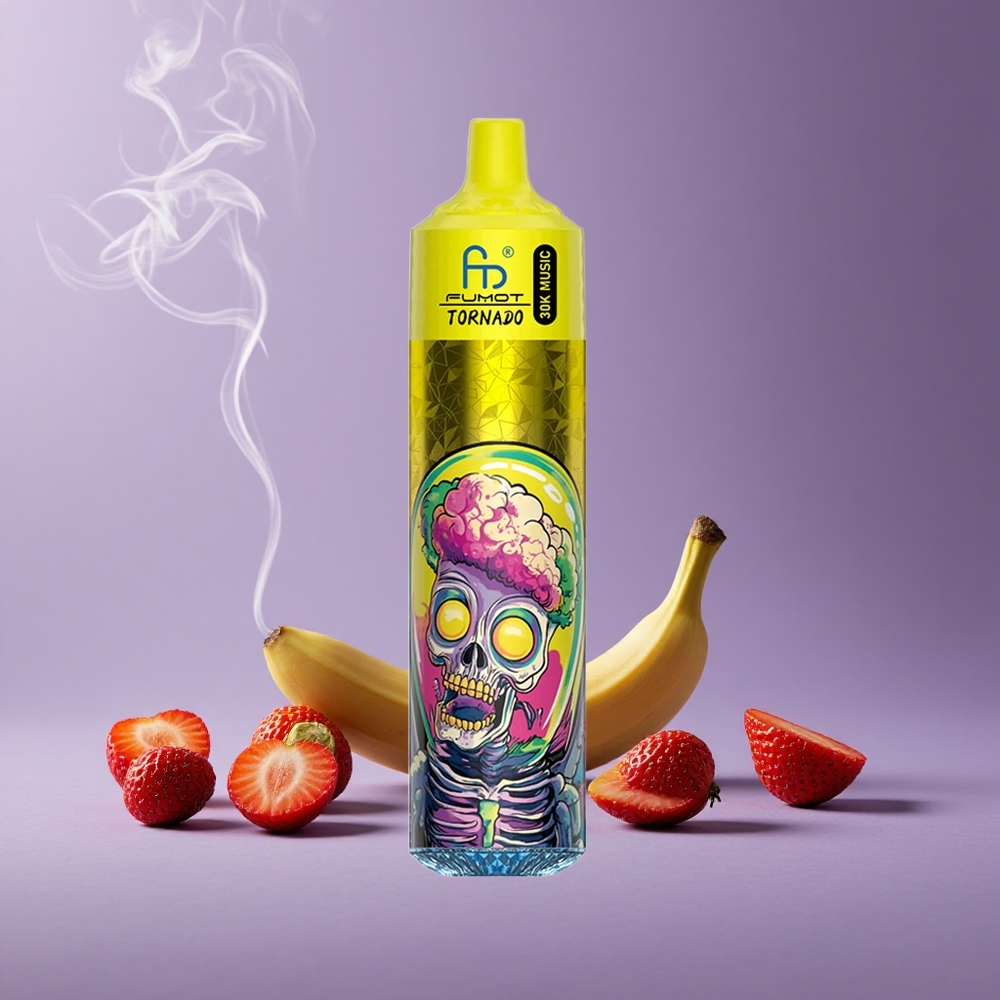 Fumot Randm Tornado 30000 Puffs Kapasitas Cairan 30mL Banana Strawberry