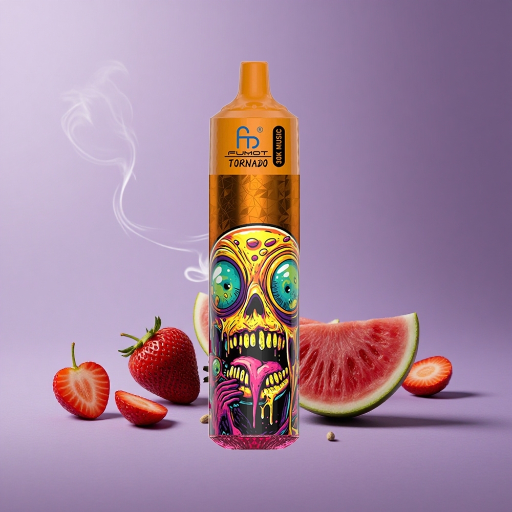 Fumot Randm Tornado 30000 Puffs Stroberi Semangka Kapasitas 30mL Baterai 600mAh