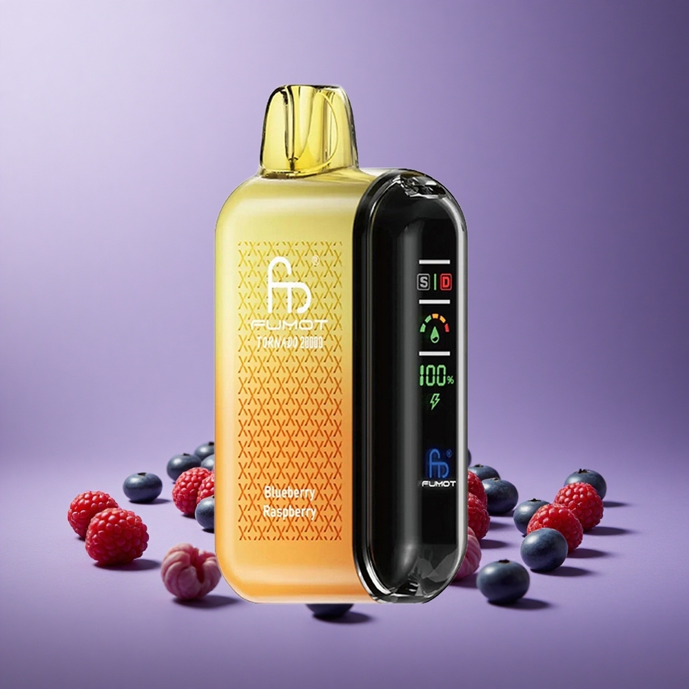 Fumot Tornado 20000 Puffs Blueberry Raspberry Kapasitas 20ml Baterai 850mAh