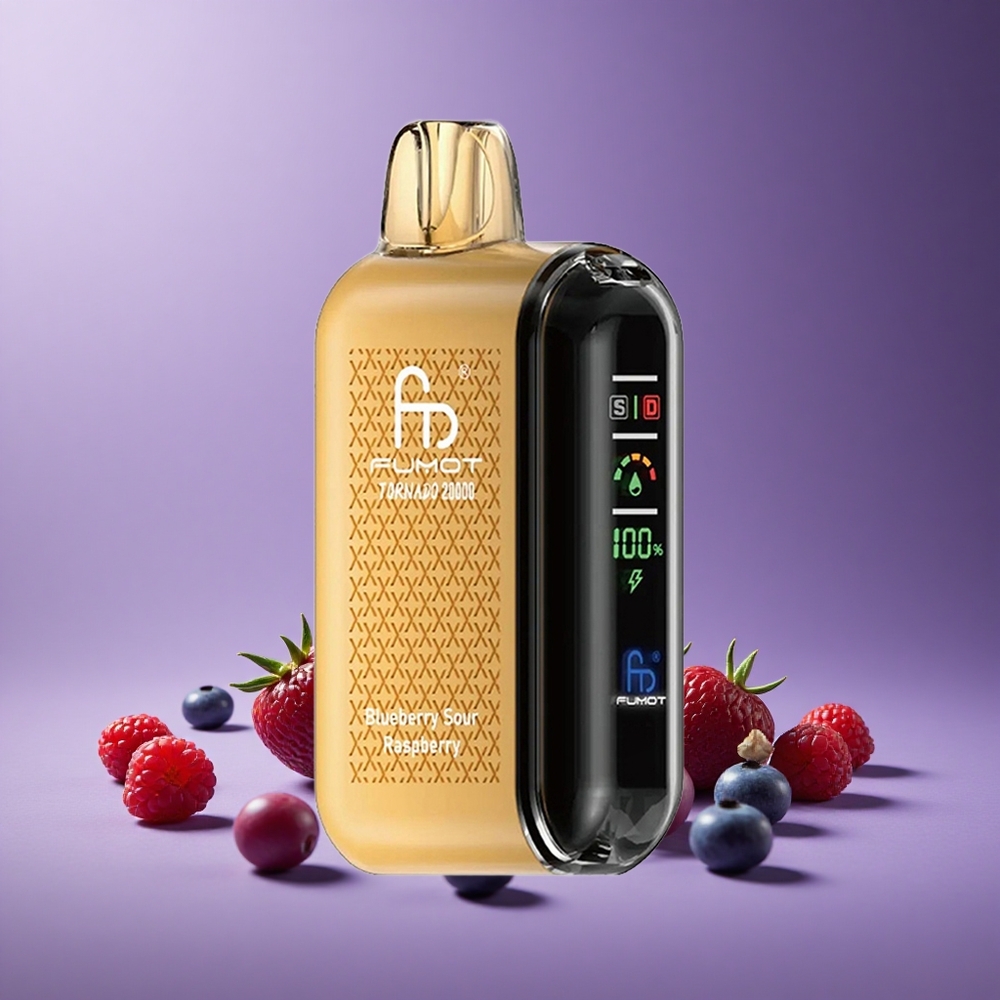 Fumot Tornado 20000 Puffs Blueberry Sour Raspberry Kapasitas 20ml Baterai 850mAh